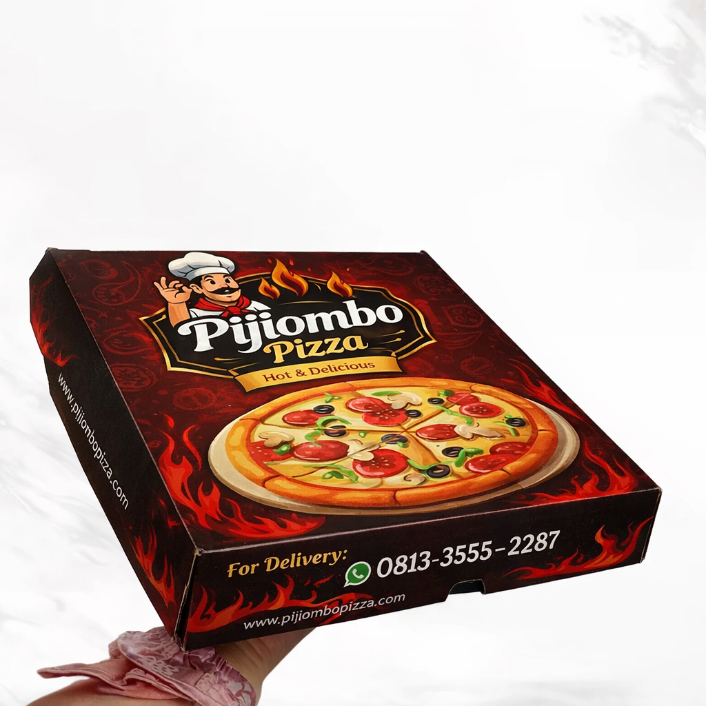 CUSTOM Box Pizza | Minim 300 Pcs | Laminasi dalam