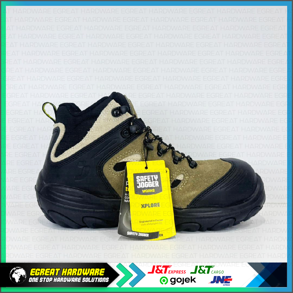 (BARANG READY / BUKAN PO) SAFETY SHOES; MID CUT, COMPOSITE; XPLORE S3S, BLACK; SAFETY JOGGER