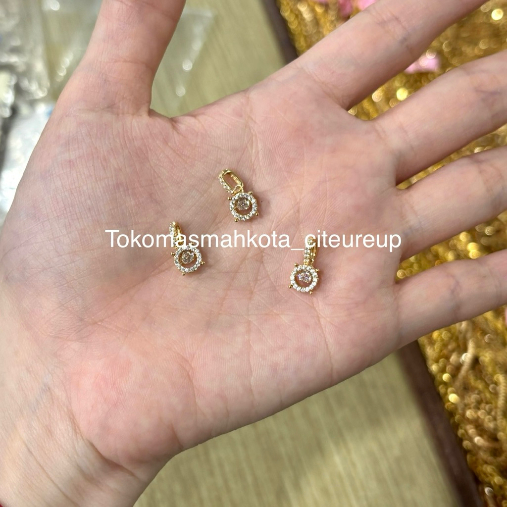 LIONTIN DANCING STONE EMAS ASLI 8K 6K