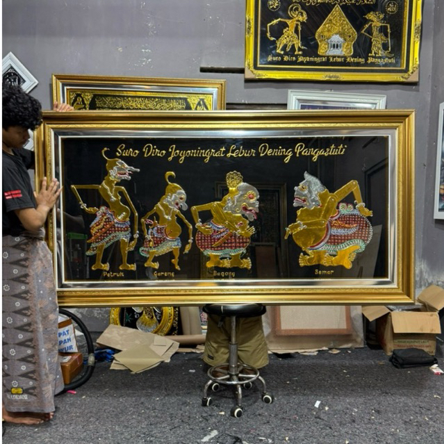 Wayang punokawan 210x110cm hiasan dinding