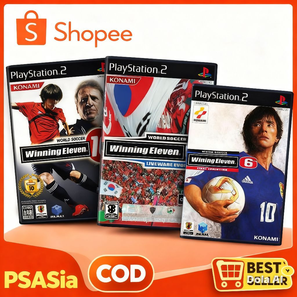 Kaset PS 2 Winning Eleven 10 - WE 6 WE 7 WE 8 WE 9 Jadul Versi Lama Game Sepak bola PS2