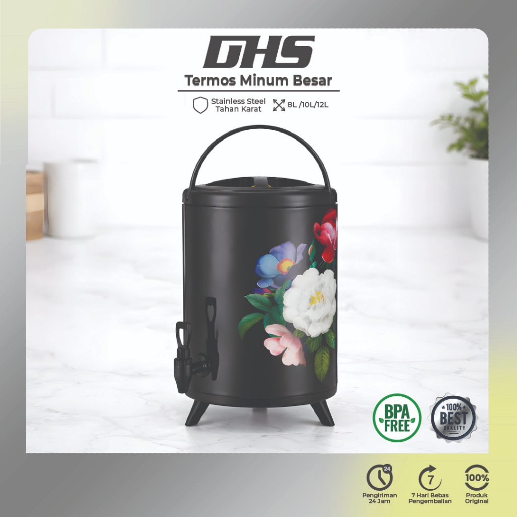 DHS -  Termos Air Panas Besar Termos Kopi Tempat Air Minum Dispenser Dua Hari Shop SKU NC03