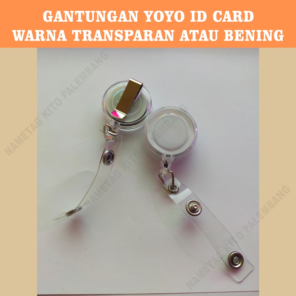 Yoyo Id Card Warna Transparan atau Putih Bening Pesan Satuan || Yoyo Id Card Satuan Warna Transparan