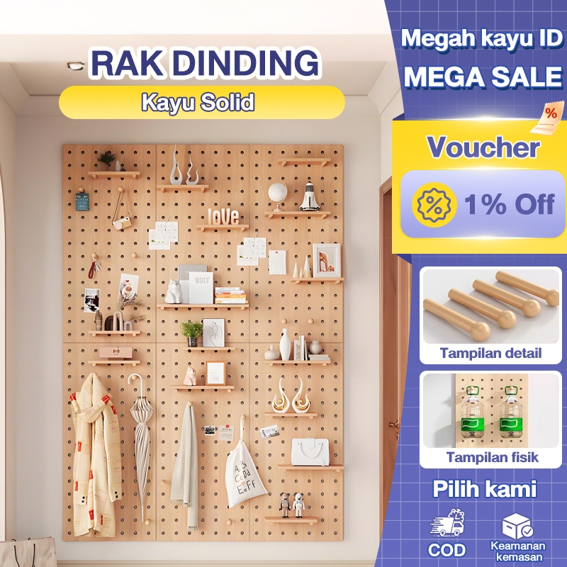 Pegboard Dinding Papan Dinding Papan Lubang Rak Dinding Tempel Minimalis