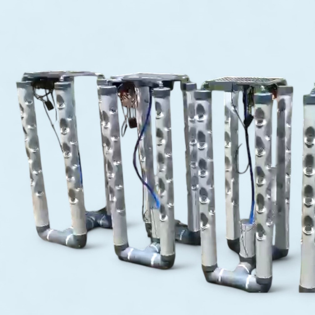 Paket Set Instalasi Pipa Hidroponik Vertikal Vertikultur 4 Tower Tenaga Surya