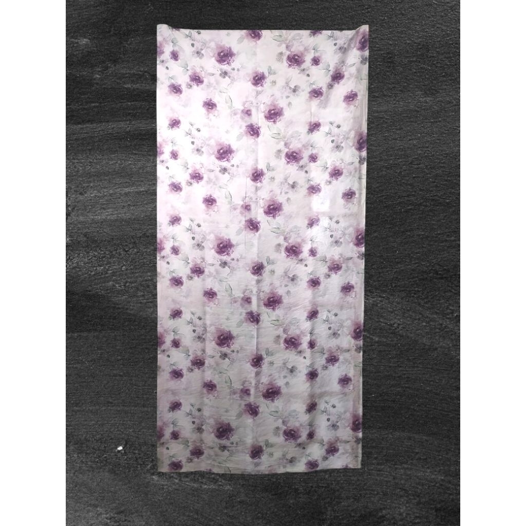 hijab pashmina lebaran terbaru motif bunga pink