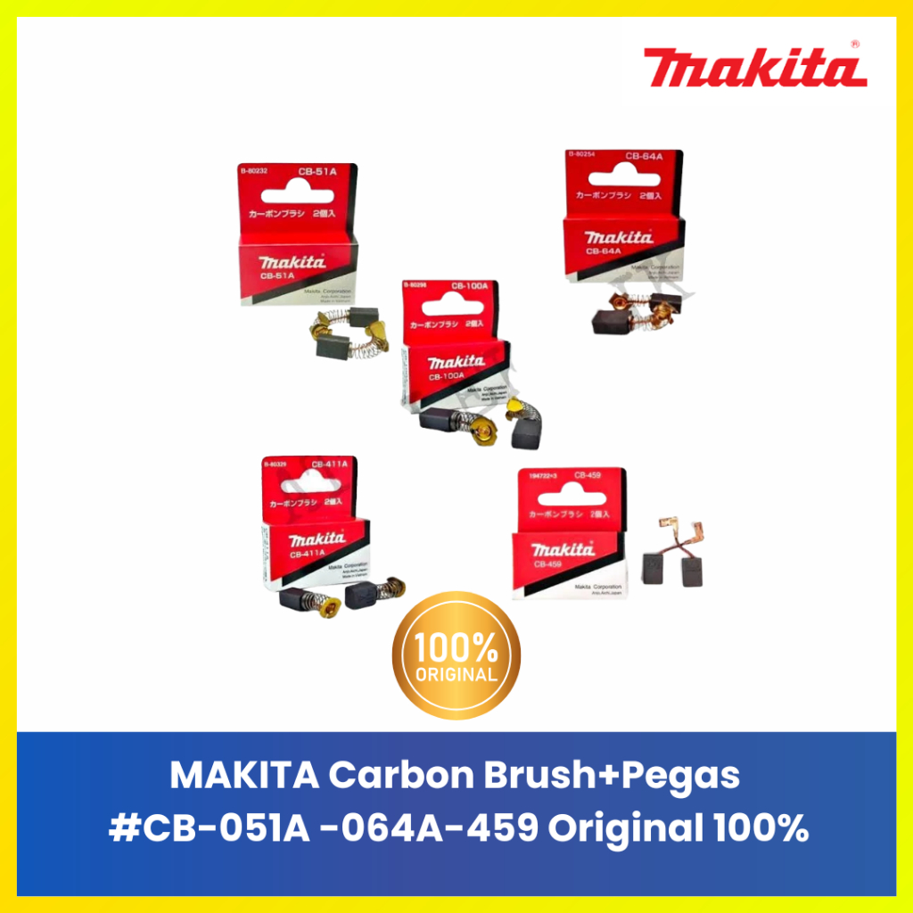 Makita CB-459 CB-051 CB-064 Carbon Brush Sparepart Mesin Pertukangan 100% ORIGINAL @psg