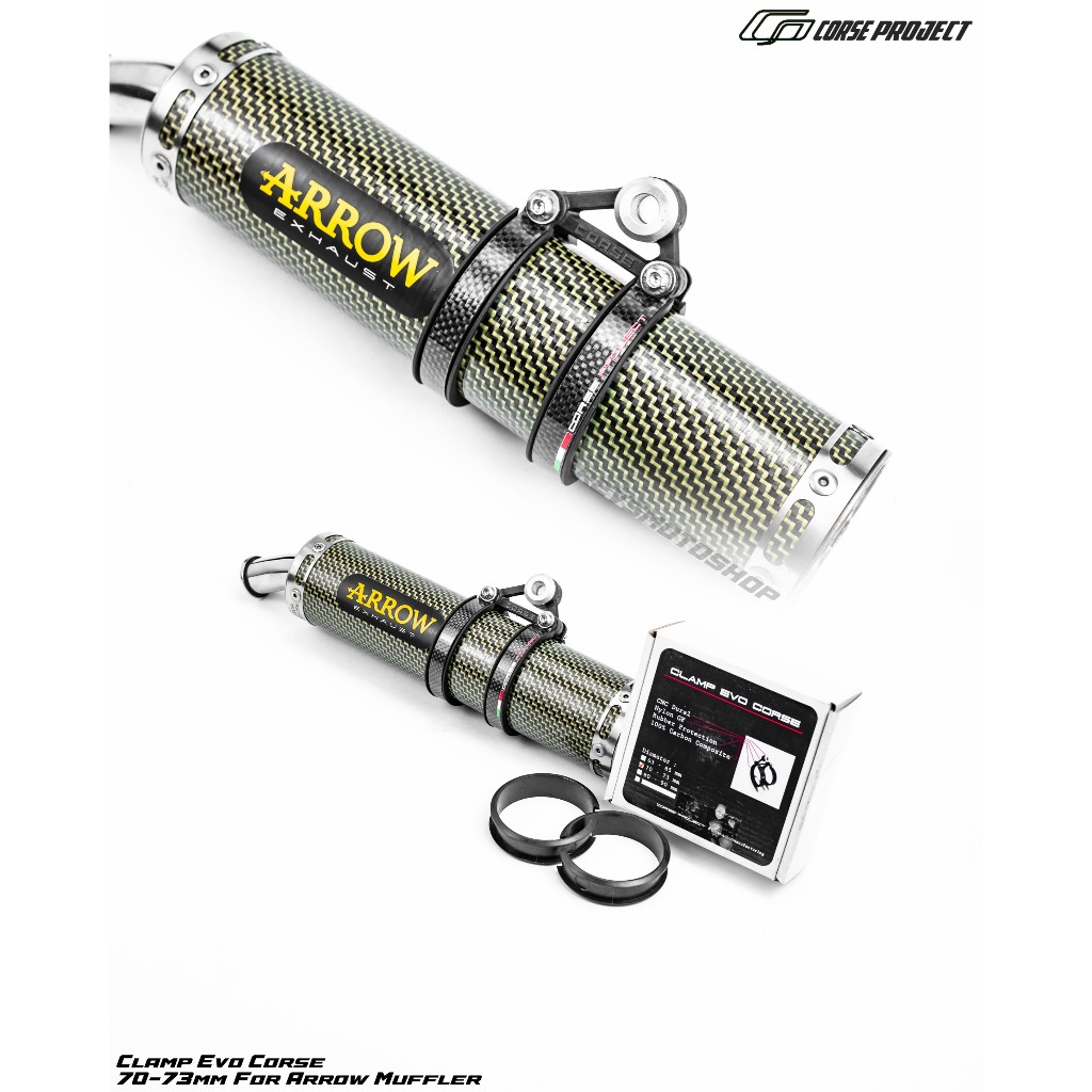 CLAMP KNALPOT CORSE EXHAUST CARBON CLAMP EVO - MUFFLER ARROW 2TAK (HANYA CLAMP KNALPOT)