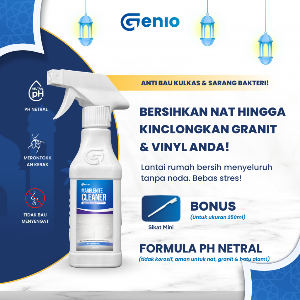 GENIO Marblenite Cleaner - Cairan Pembersih Granit, Nat, Vinyl, Keramik, Antibakteri