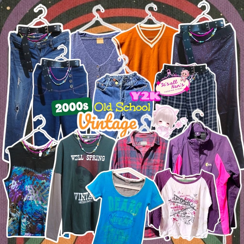  UNDER 30K  Katalog 2000s Y2K Preloved Vintage Old School Brand / Kaos Raglan & Knit Vest Murah Cela