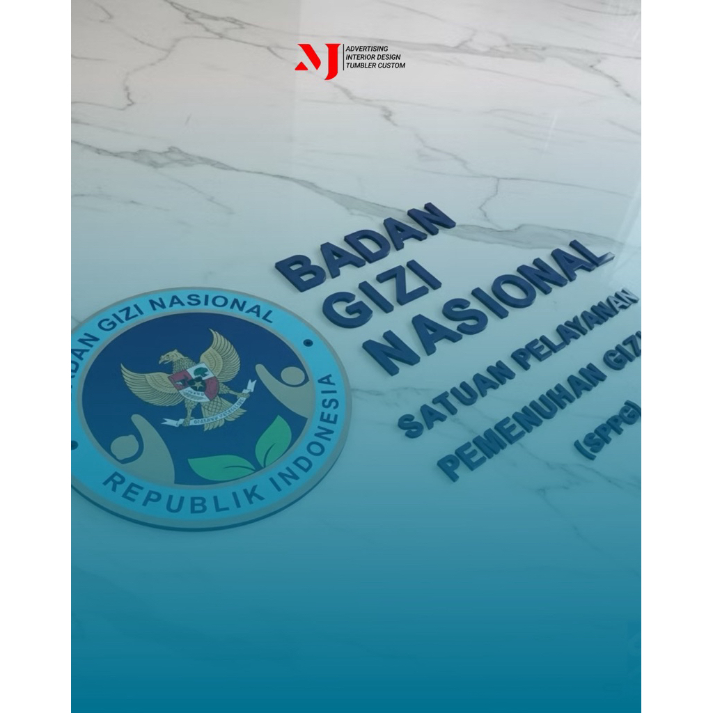 Papan Nama Akrilik Timbul / Signage Kantor & Instansi - Kualitas Premium - LOGO ACRILIC CUSTOM SPPG