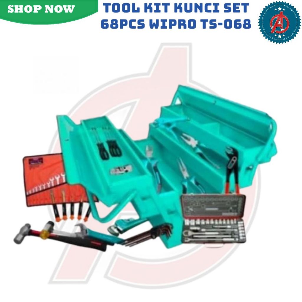 Tool Kit Kunci Set 68pcs WIPRO TS-068 / Tool Kit Sock Sok Set Box WIPRO TS068- TOOL KIT SET BOX WIPR