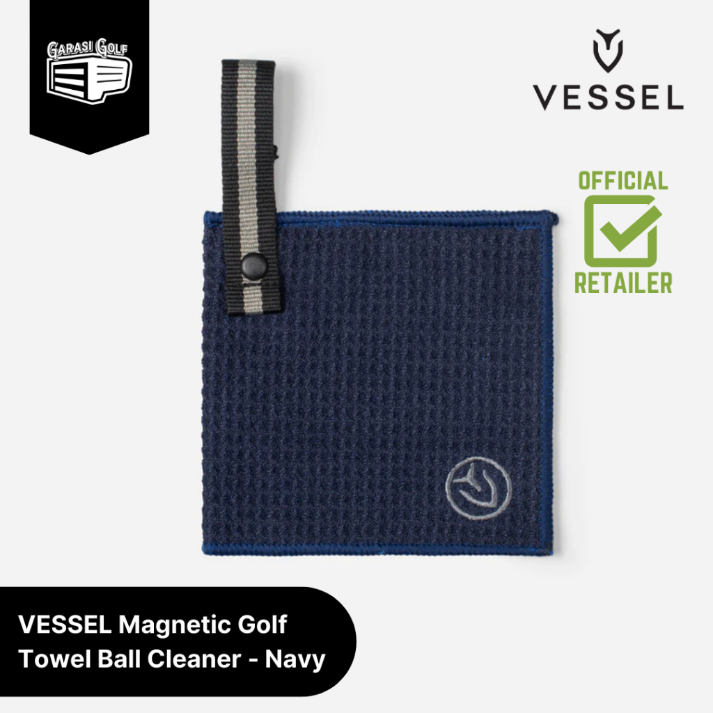 VESSEL Magnetic Golf Towel Ball Cleaner Navy - Handuk Golf Magnetik Lap Bola Golf