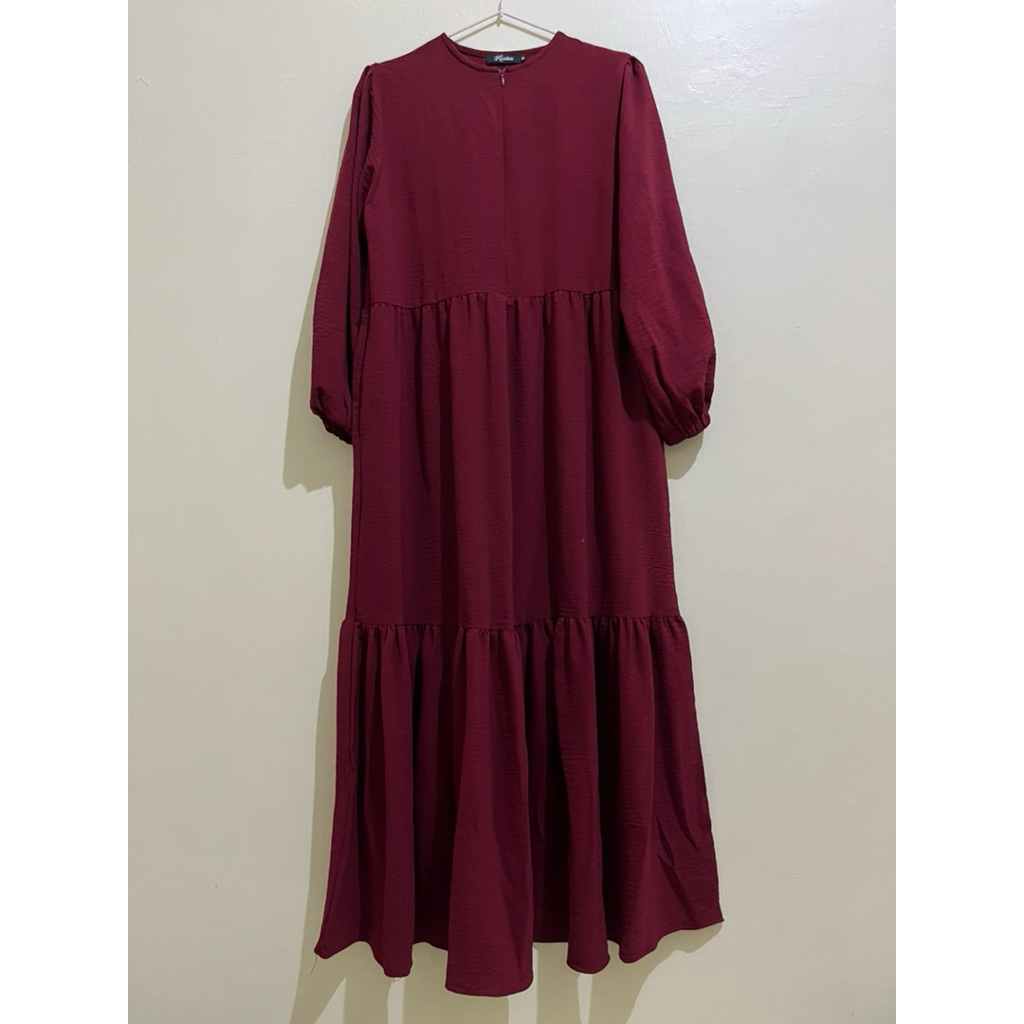 [NETT LGSG CO] Preloved Kienka Elena midi dress Maroon size M