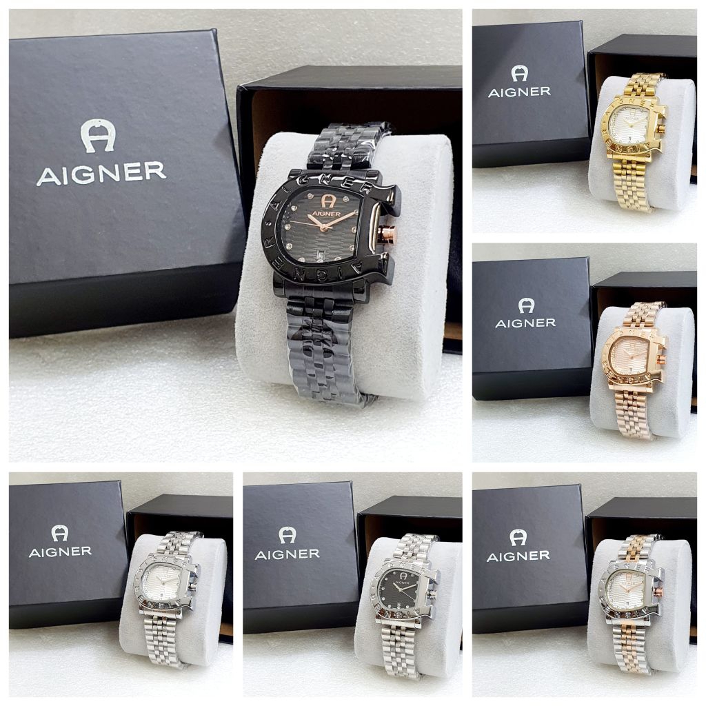 JAM TANGAN FASHION WANITA AIGNER MODEL SAMPING FREE BOX