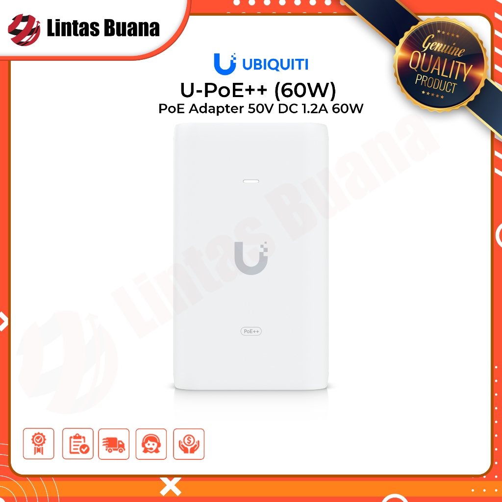 Adaptor POE Ubiquiti PoE++ Adapter (60W) U-PoE++ 60w 48V DC 1.25A