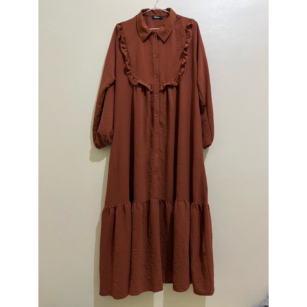 [NETT LGSG CO] Preloved Kienka Nami midi dress Terracota Size L