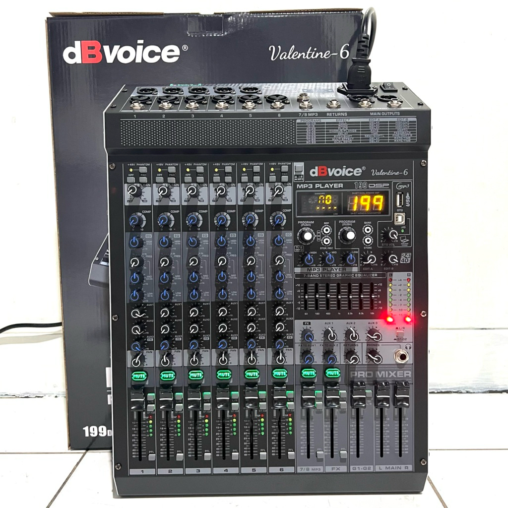 Mixer dBVoice Valentine 6 Original 6 Channel With Bluetooth – Compressor