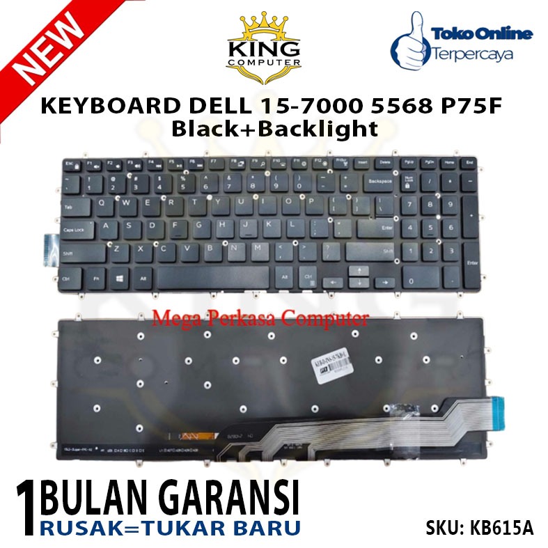 KEYBOARD DELL 15-7000 5568 3580 P75F Black Backlight