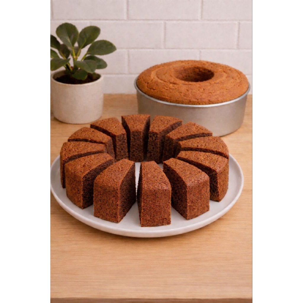 Chiffon Cake Coklat 350 Gram lembut Moist Dengan Taburan  Chocochip Di Dalamnya