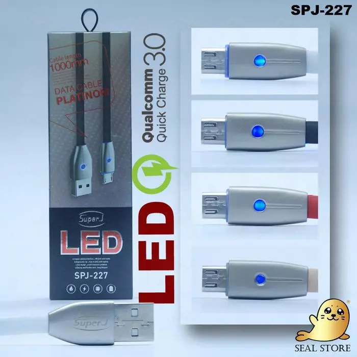Data Cable Platinum Super J Stainless SPJ 227 Original Fast Charging 3A Micro USB Nyala