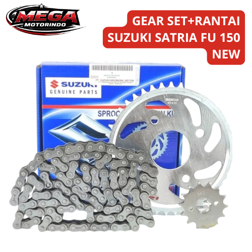 [ MEGA ] GEAR SET+RANTAI SUZUKI SATRIA FU 150 NEW SATRIA FU150 2014-2016