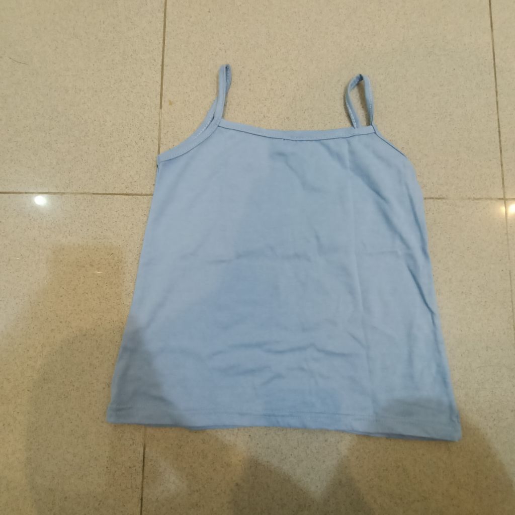 Kaos Kutang singlet tanktop tangtop anak perempuan Biru muda PRELOVED