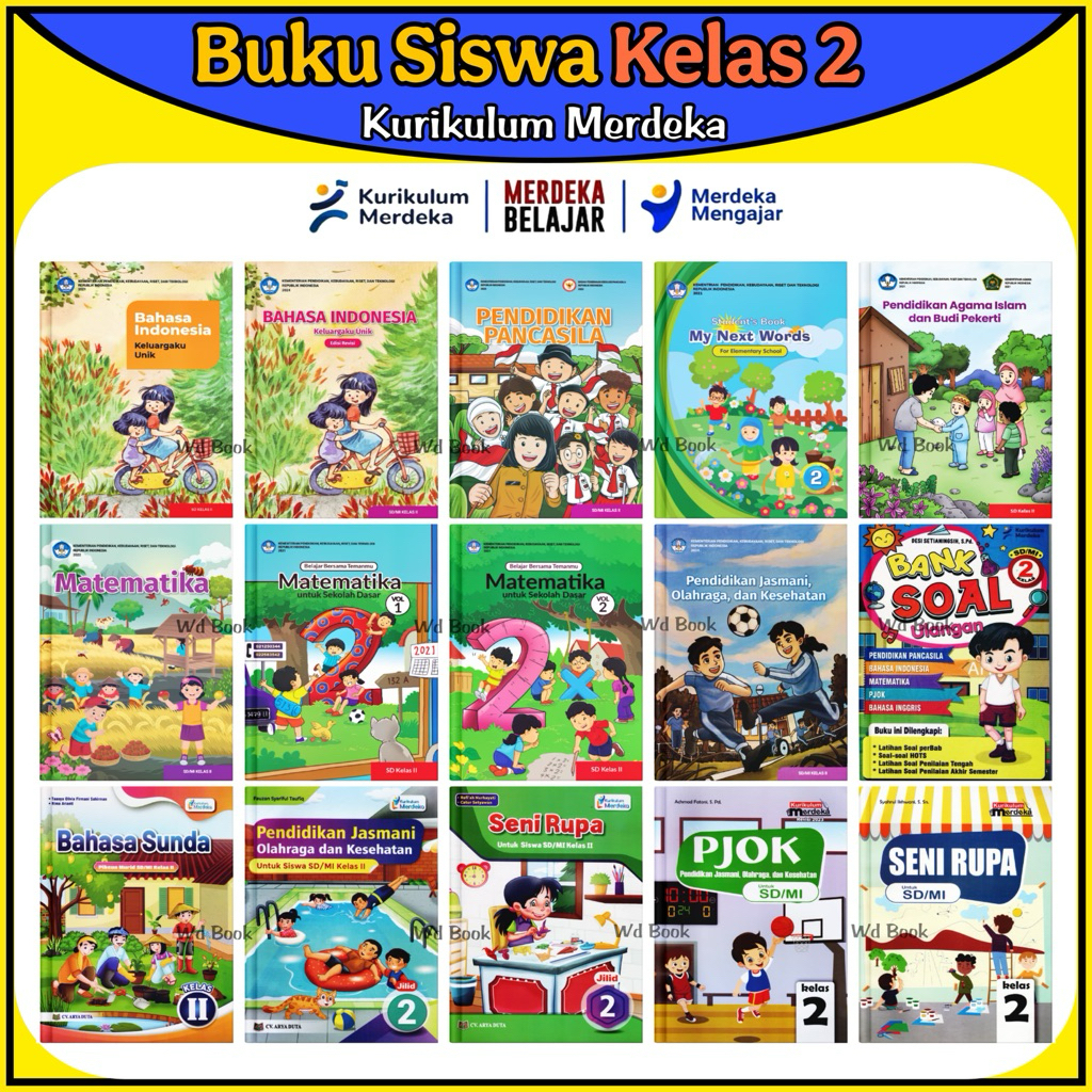 [ Resmi Diknas ] Buku Paket Pelajaran Siswa Kelas 2 SD Kurikulum Merdeka Kurmer