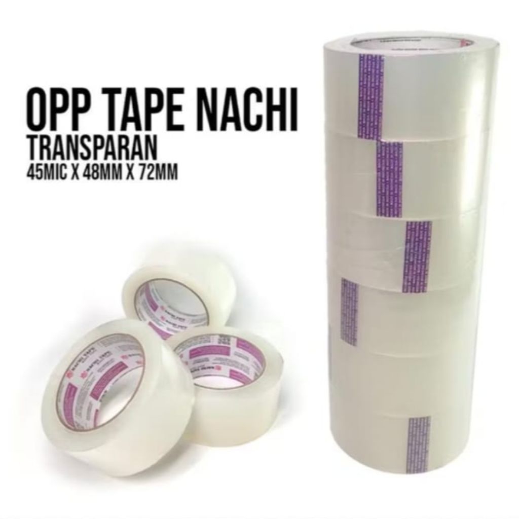 Lakban | Tape | NACHI Transparan | Bening | 1slop (6roll)