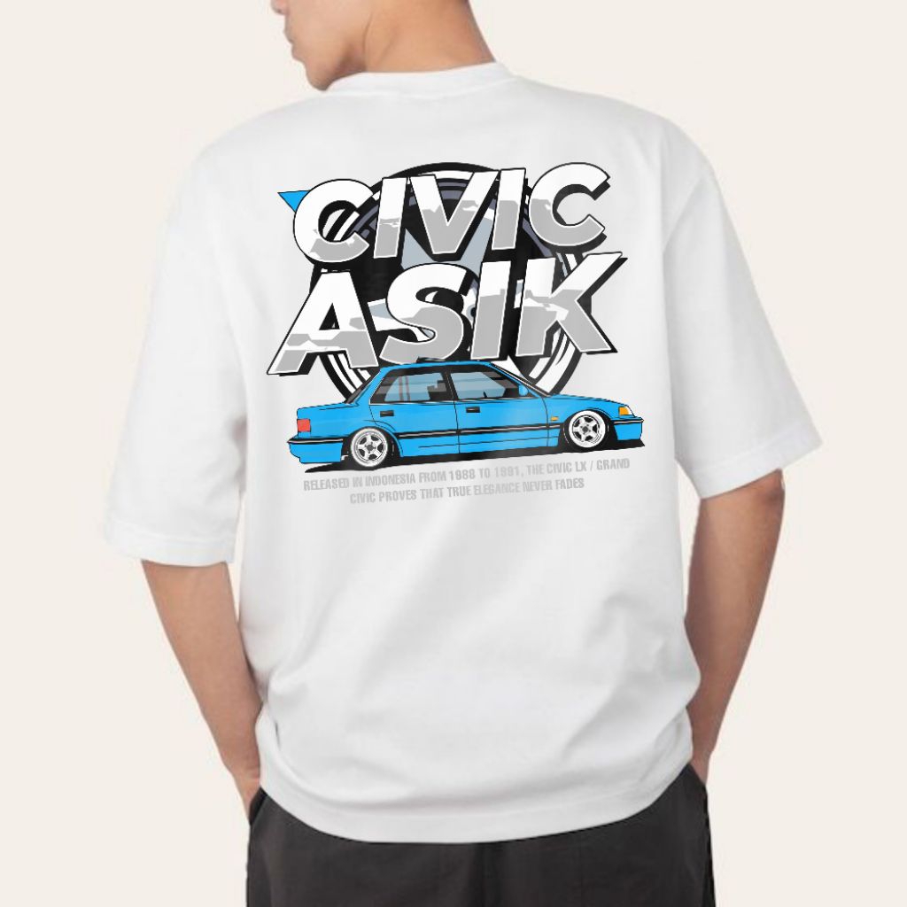 baju kaos mobil Civic lx dan grand Civic versi biru ORI by Nakula ltd