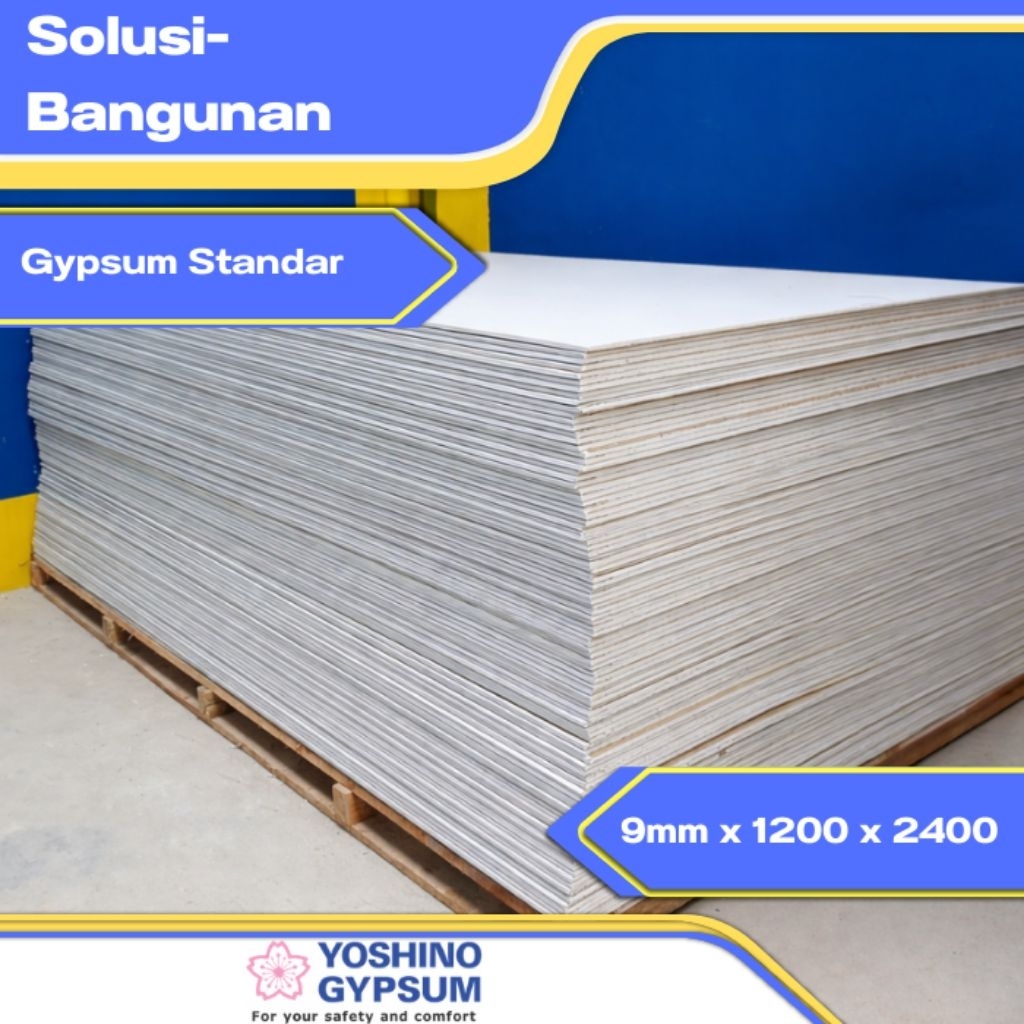 Gypsum yoshino 09mm 1200 x 2400/yoshino gypsum/yosino 9mm/gipsum yosino/gypsum kwalitas jepang/plafo