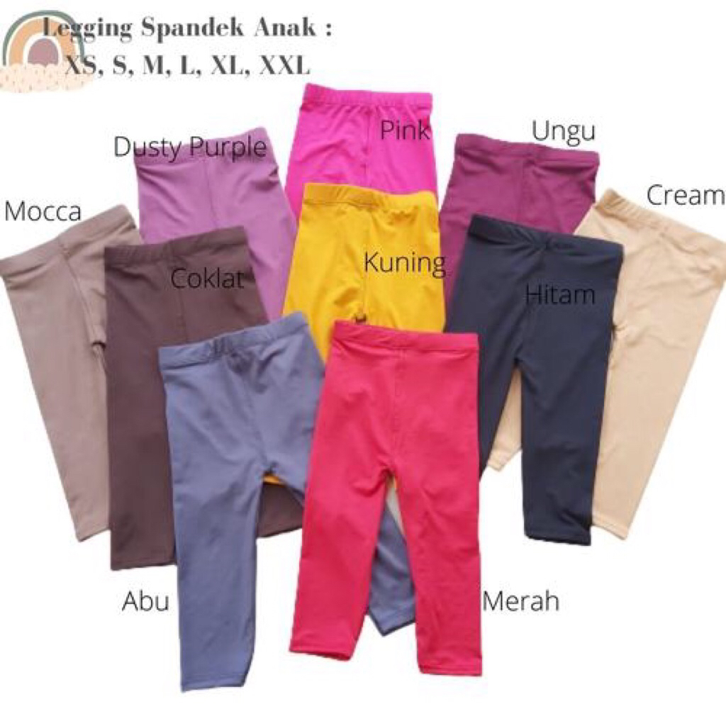 ( PILIH WARNA) Legging anak perempuan/Legging anak polos /Lejinganak