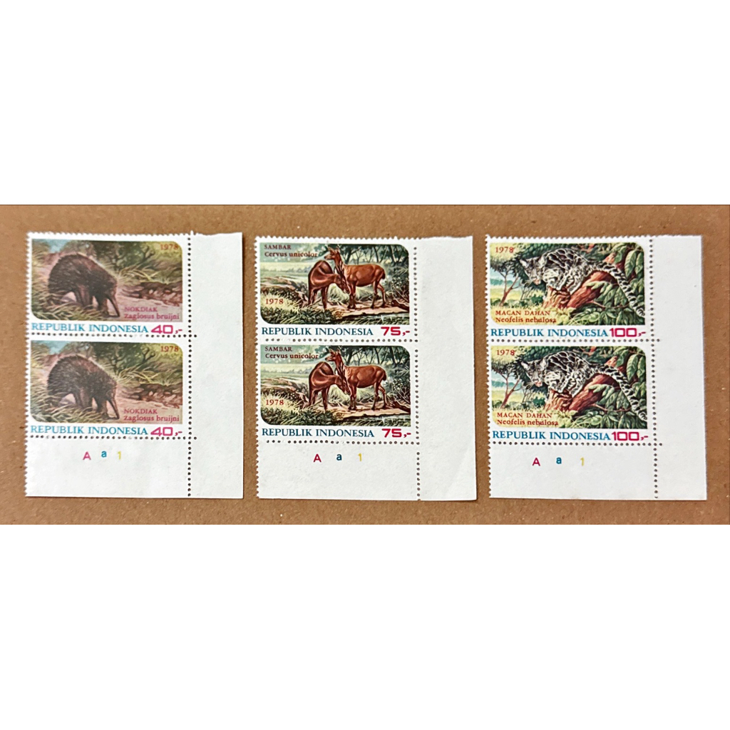 (BA) PRANGKO INDONESIA 1978 MARGASATWA 3V SERIES PAIR + MARGIN MINT NH. Kat. 240K.