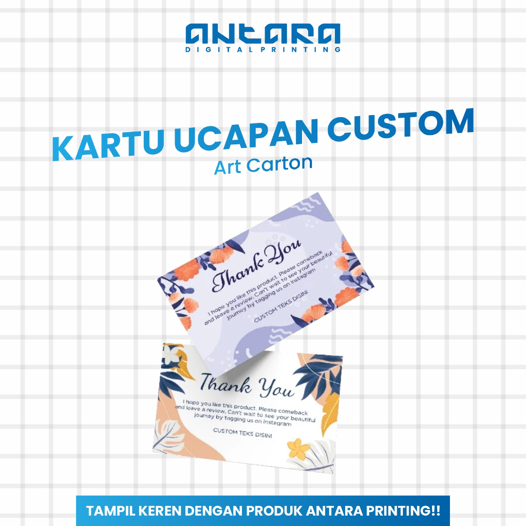 Thank You Card / A3+ (Ukuran Custom) - Thankyou Card - Kartu Ucapan - Kartu Undangan | ANTARA PRINTI