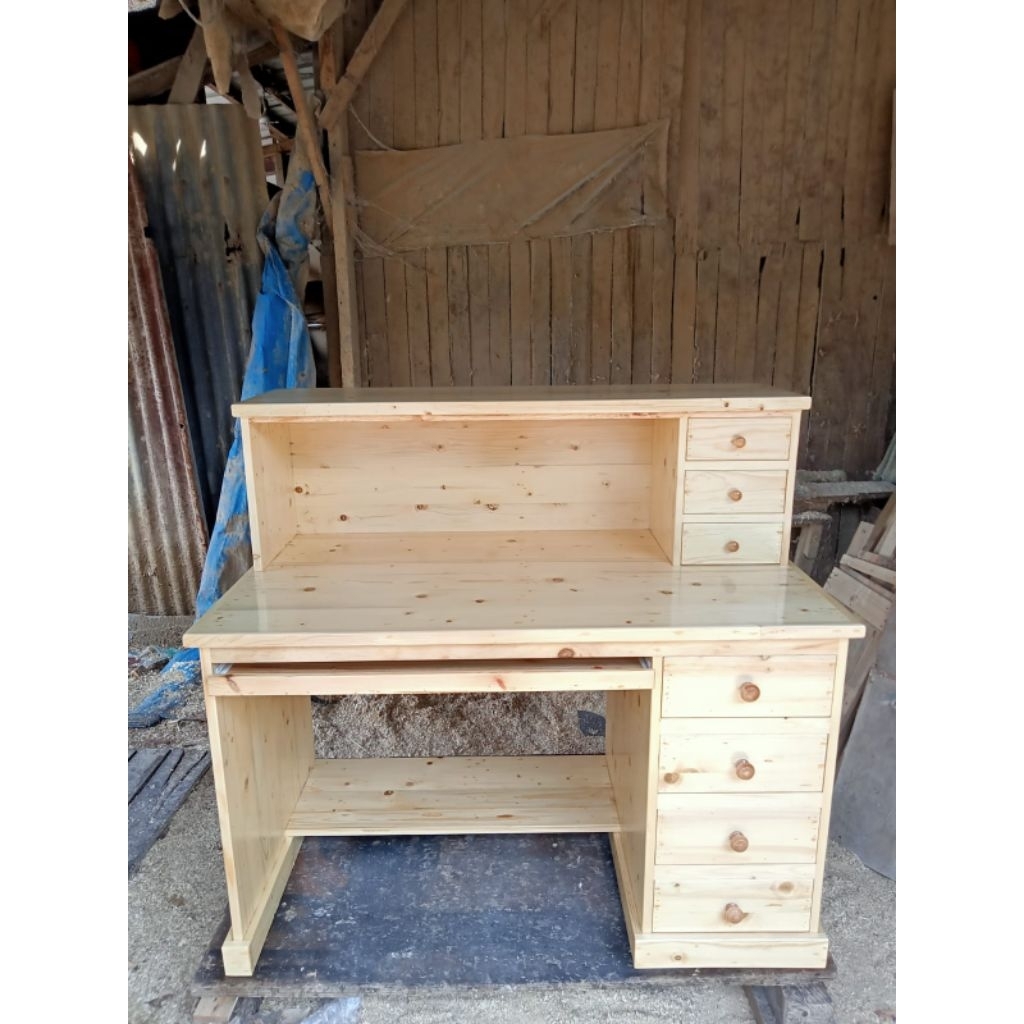 Meja Kasir Minimalis 120CM - Kayu Pinus