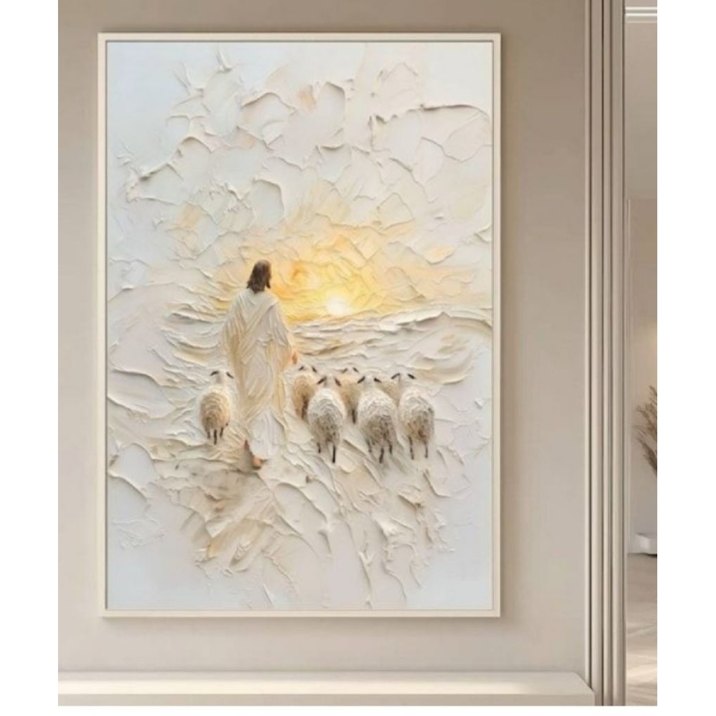 Lukisan Kanvas Yesus Full Textur Lukisan Modern Art