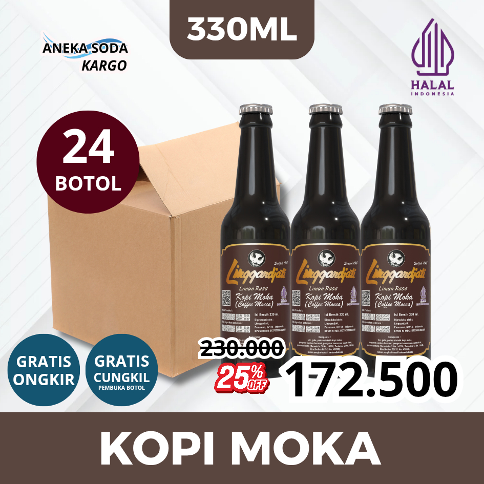 Limun Linggardjati Grosir Kopi Moka 330ml (24 botol) Halal & BPOM Termurah