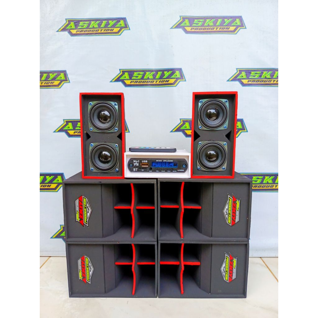 Miniatur sound sound siap bunyi supali power 4 channel baterai cas