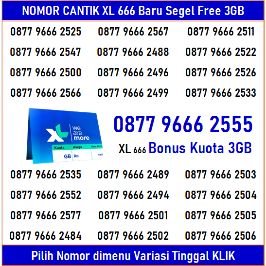 Kartu Perdana XL Segel 5G 4G Nomor Cantik 666