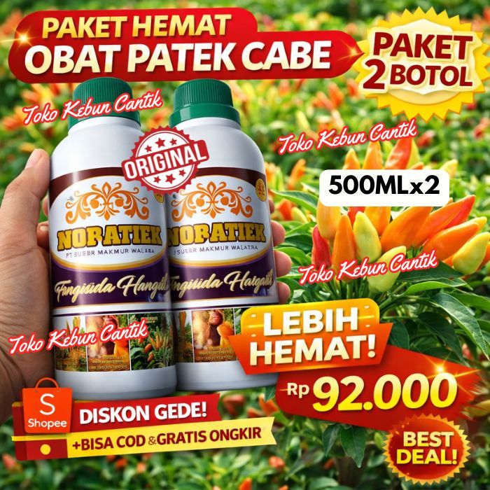 Obat Antraknosa Cabe NOPATEK 500ml x2 Botol – Fungisida Patek Cabe Ampuh