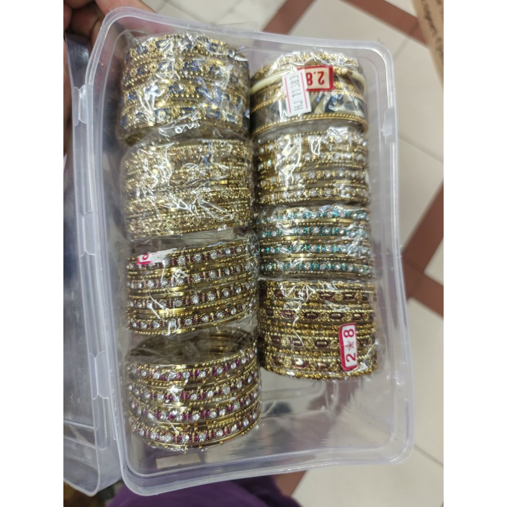 PROMO Gelang India Kaca Bangle Bangles Kilau Mewah Bollywood Aksesoris Fashion Kostum Costum Perhias