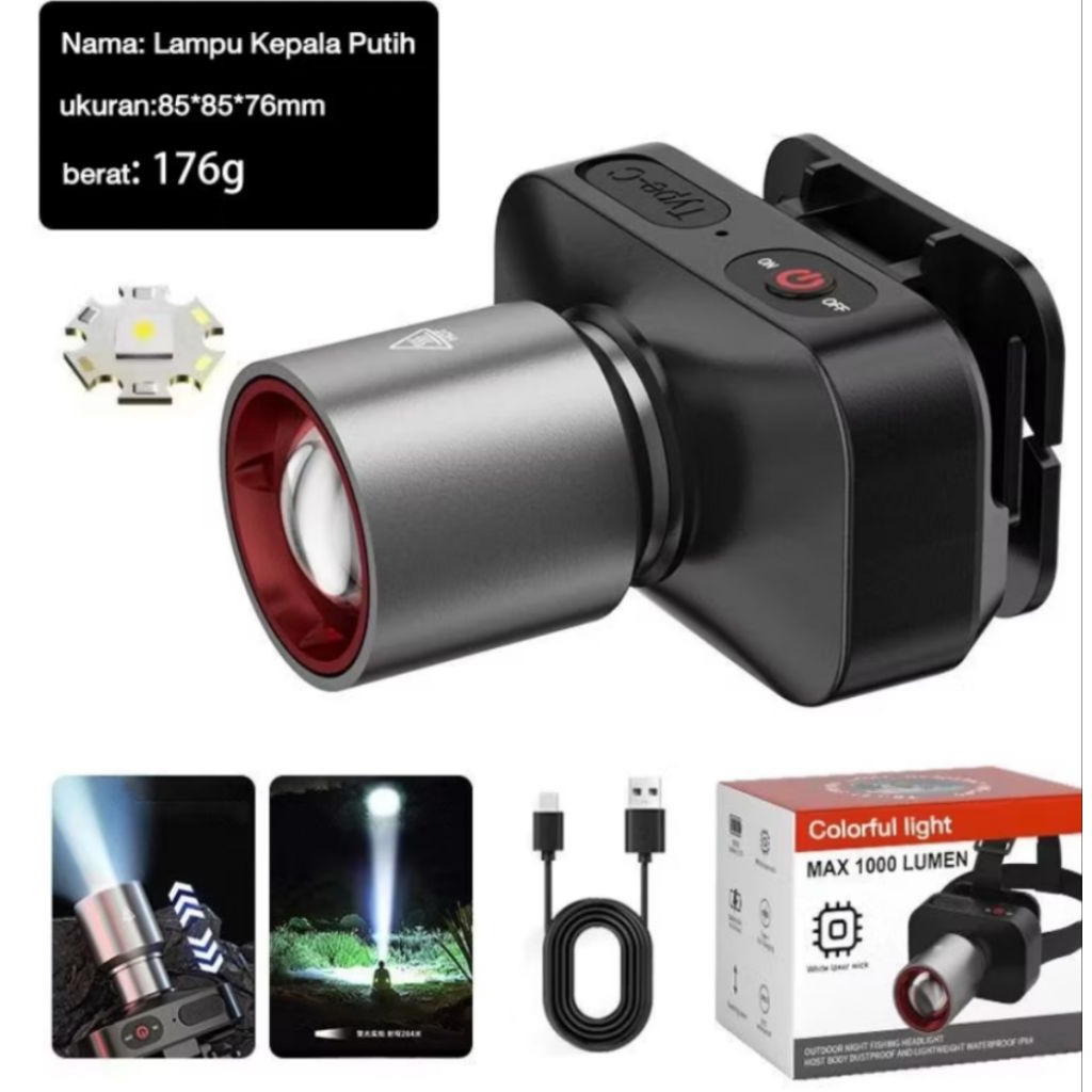 lampu kepala super terang cahaya maksimal