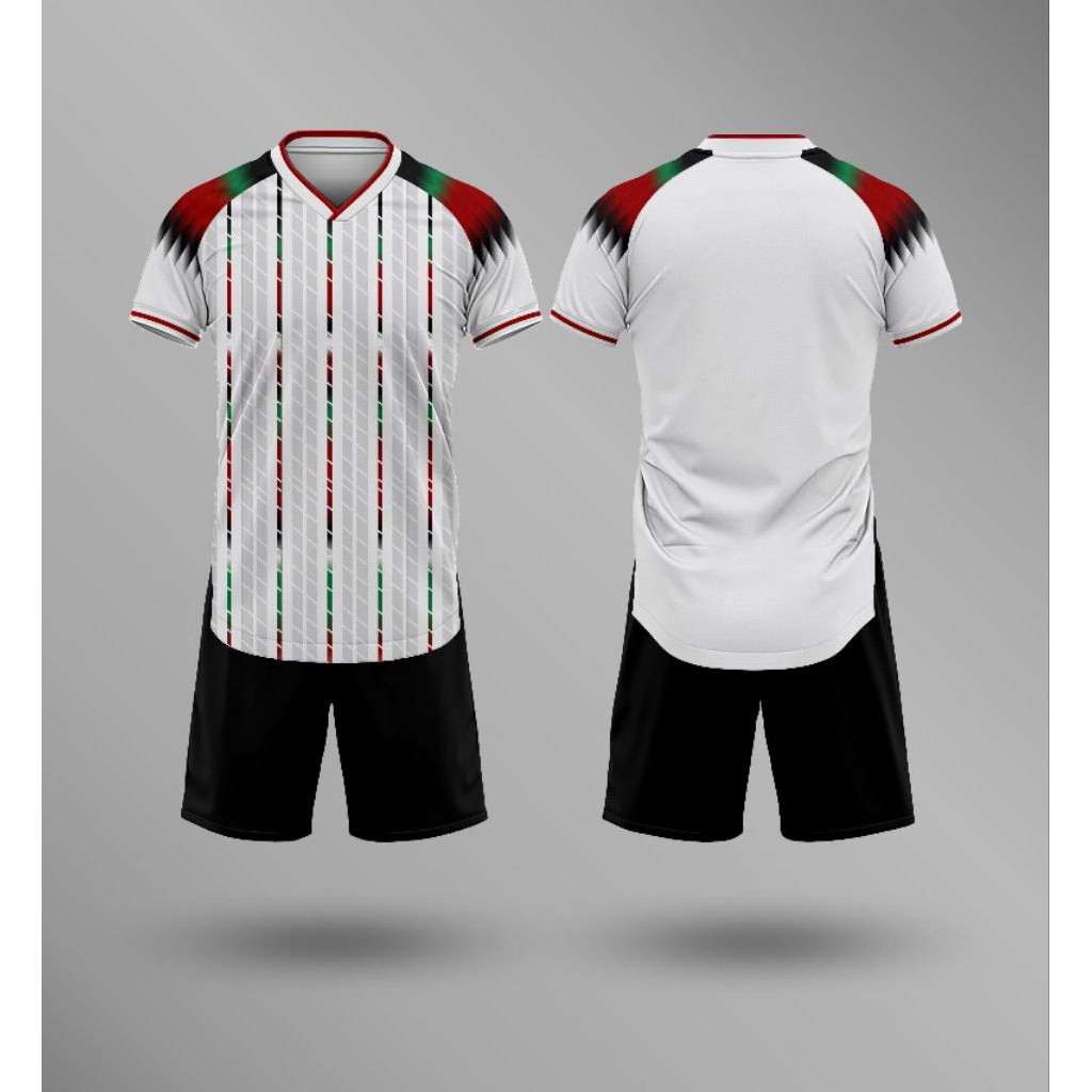 NEW STELAN JERSEY FUTSAL JERSEY BOLA PRINTING PUTIH HITAM MERAH HIJAU MODEL JERSEY PALESTINA