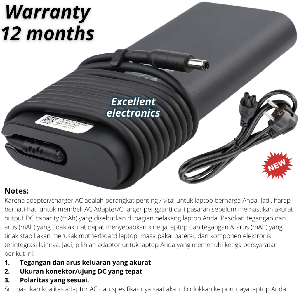 Charger laptop Dell Precision 5510, Charger Dell Precision 5510, Charger Dell Precision 5520 new