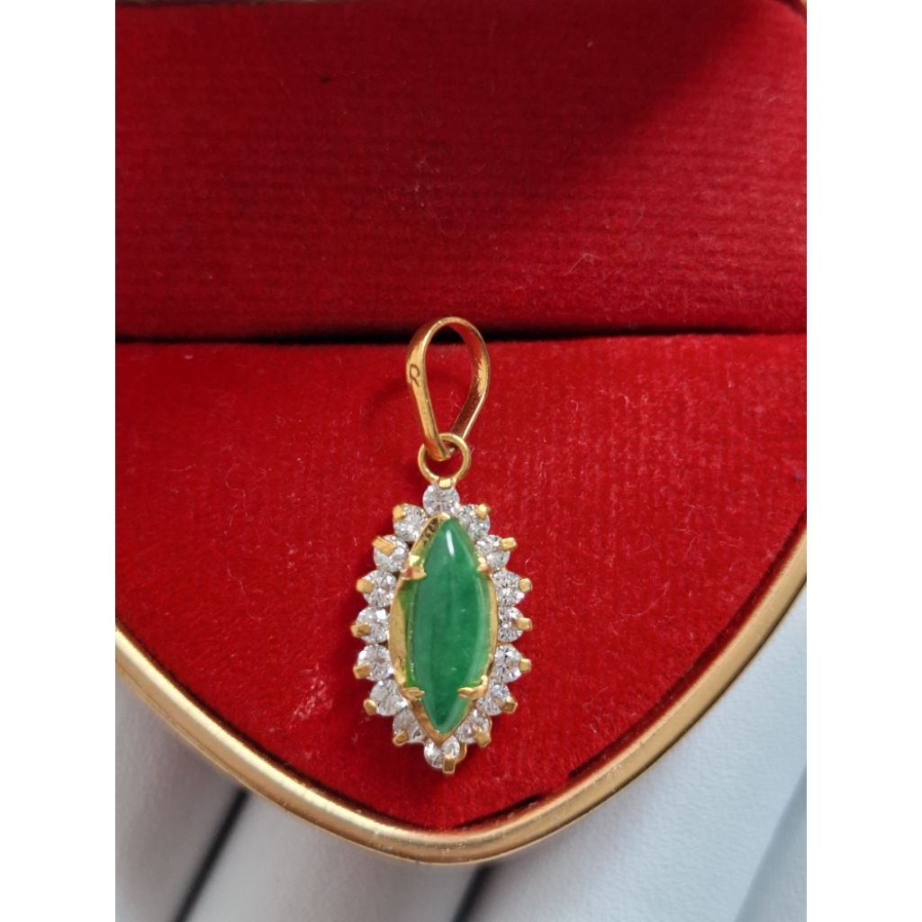 liontin kalung permata emas muda 3karat berat 1gram