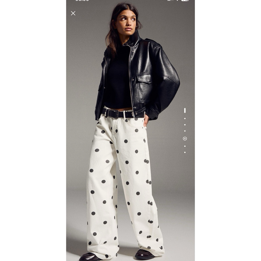 Jastip Bershka Celana Jeans Baggy Polka