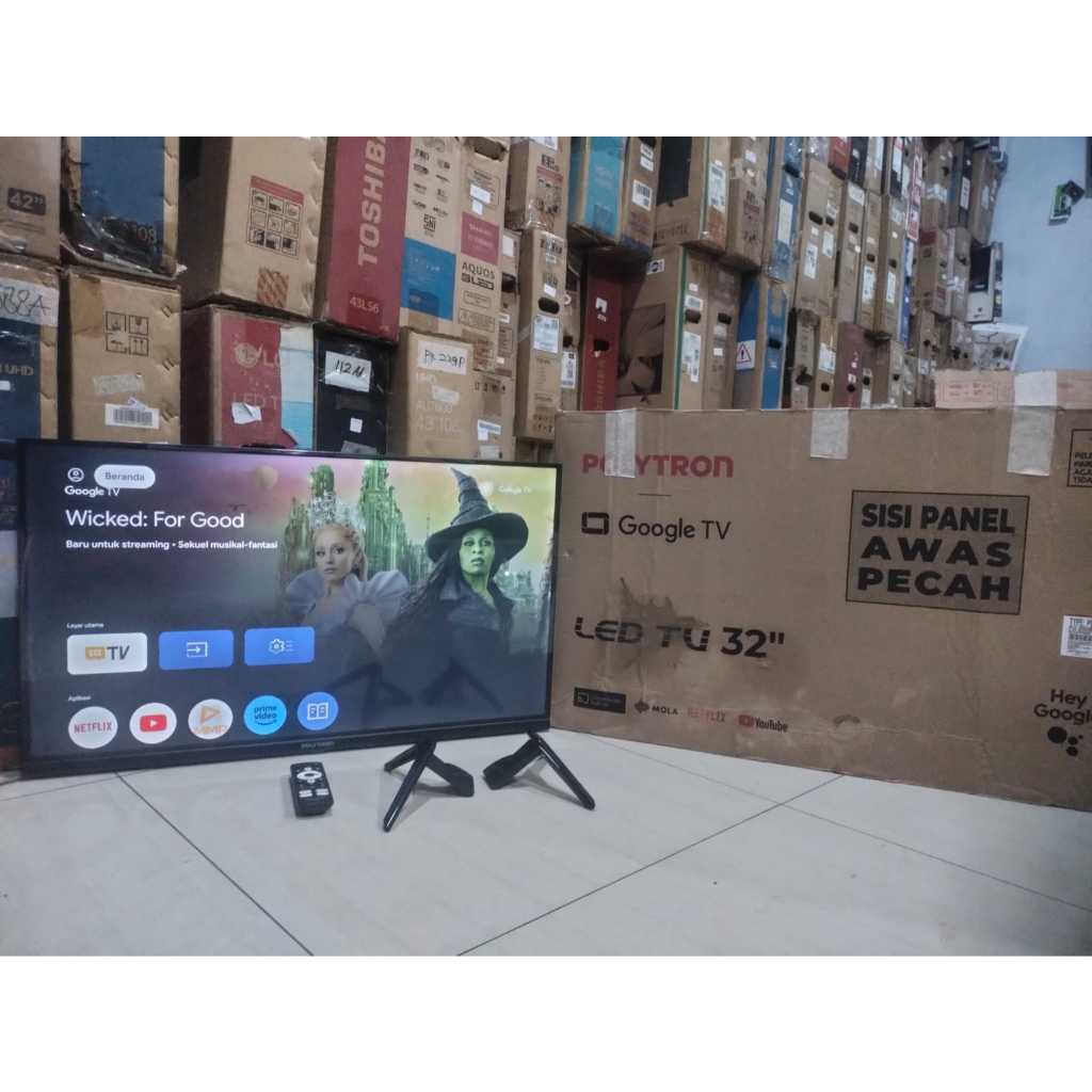 GOOGLE TV LED POLYTRON 32 INC HD NETFLIX YOUTUBE BLUETOOTH SUDAH DIGITAL (7375r)