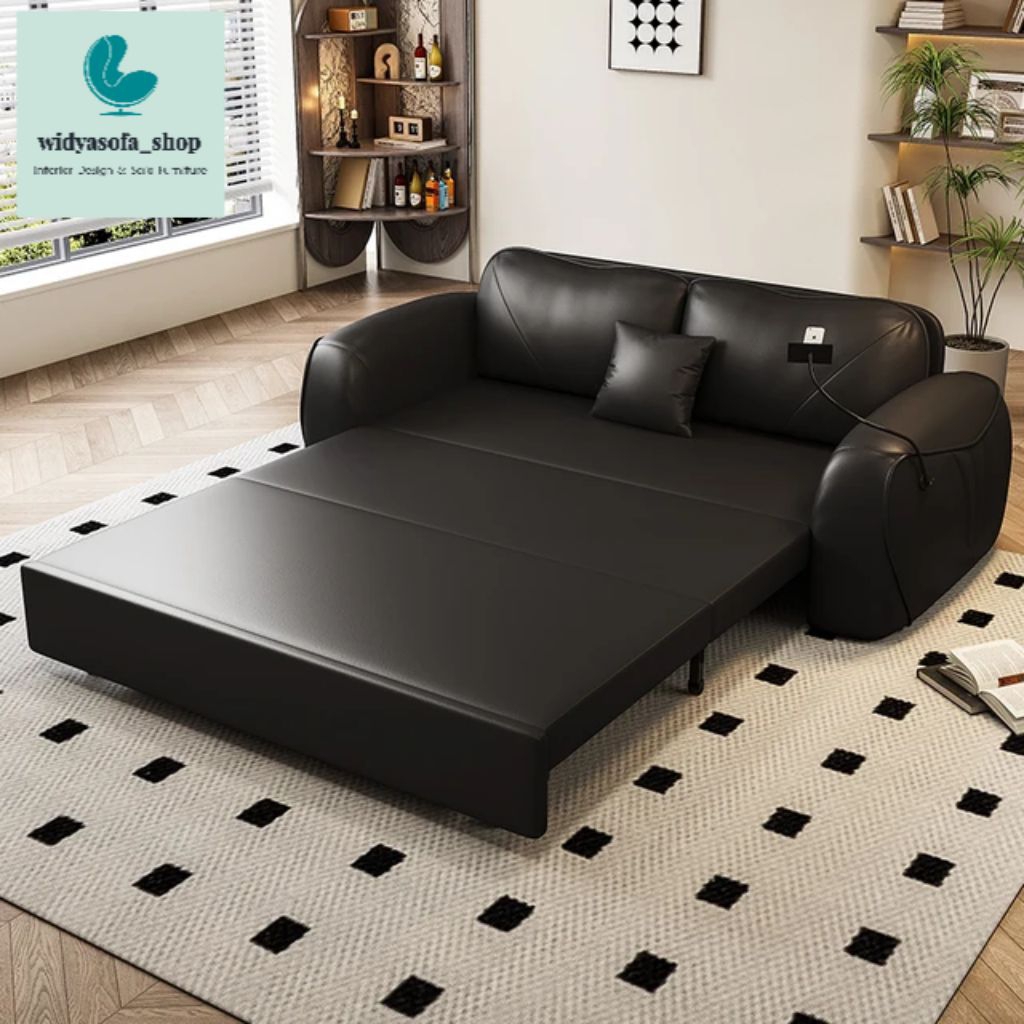 Sofa Bed Kulit Minimalis / Sofa Bed Elegant Multifungsi Kualitas Tinggi