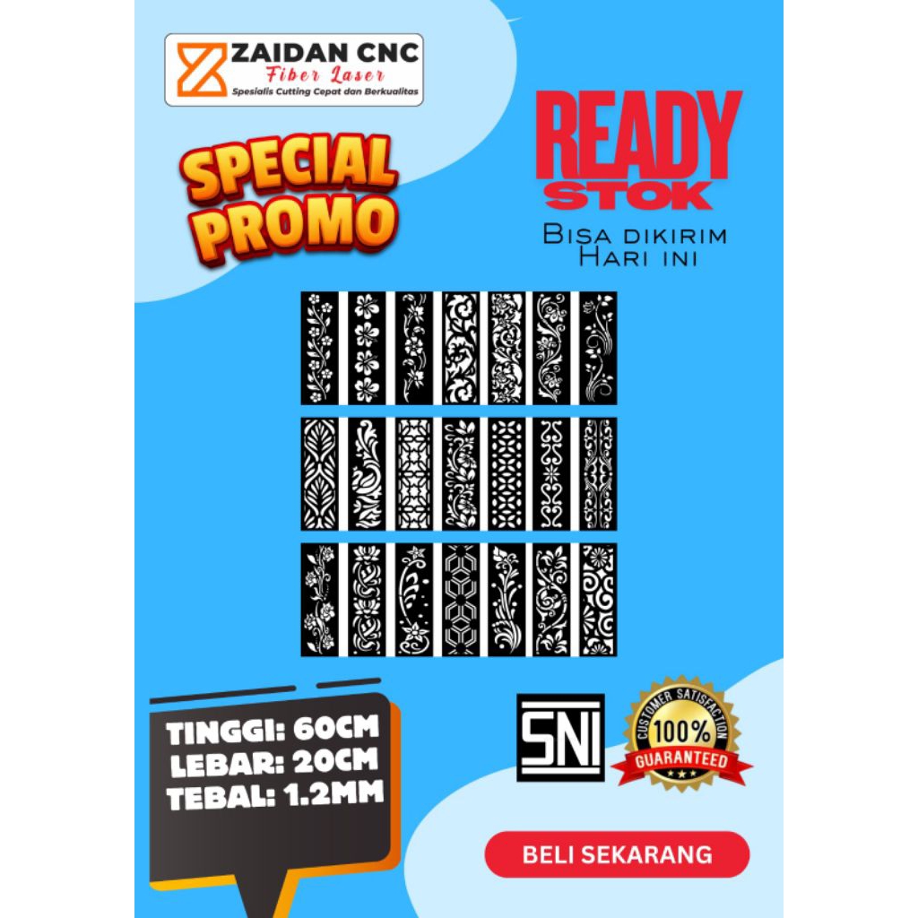 Ornamen Laser Cutting 20x60 Cocok Buat Kanopi Atau Pagar