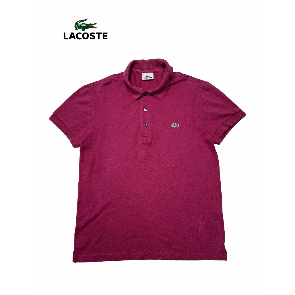 Kaos Polo Lacoste Original Pria | Outdoor Polo Shirt Pink Pekat| Adem & Nyaman